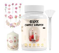 Vernis pour Bougie, Vernis Colle Transparent Bougie, Vernis Acrylique, Contient Tatouages de Bougies de Bougie Motif Fleur Autocollant Sticker, Vernis Acrylique Brillant, Fixateur de Couleur-150ml