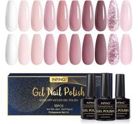 Vernis Semi Permanent,10 Couleurs Nude Rose Blanc Rose Pâle Brun Rosé Pailleté Vernis Gel Uv Semi Permanent,Série Rose Vernis À Ongles Pour Débutant Cadeaux Diy Nail Art, 8 Ml