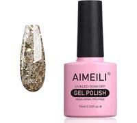 Vernis Semi Permanent 10ml Or Étoiles Pailleté, Vernis À Ongles Gel Uv Led Gel Polish Soak Off Manucure - L'or Superstar 062