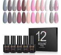 Vernis Semi Permanent 12 Couleurs 7ml Série Hiver Pastel Blanc Rose Gris Éclat Soak Off Uv Gel Vernis A Ongles Automne Semi Permanent