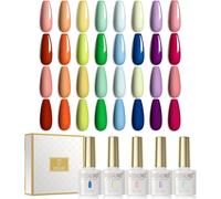 Vernis Semi Permanent, 20pcs Lot Vernis À Ongles Gels Semi-Permanents Avec Base Et Top Coat Matt Top Coat, Uv Led Soak Off Gel Polish Nail French Manucure 6ml
