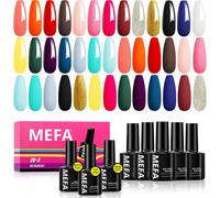 Vernis Semi Permanent 23 Pcs, 20 Couleur Vernis Gel Uv Semi Permanent Avec Top Coat, Base Coat, Matte Top Coat, Soak Off Uv Led Vernis À Ongles Pour Gel Ongle Manucure Nail Art