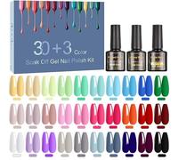 Vernis Semi Permanent -33 Manucure Nail Art Lot Vernis à Ongles Gel UV LED Nail Polish 30 Couleurs Populaire Avec Base et Top Coat Matt, 8ml