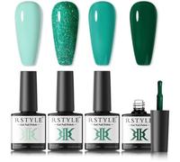 Vernis Semi Permanent, 4 Lot Vernis à Ongles Vernis Gel UV LED Nail Polish Soak Off Manucure French Nail Art 6ML