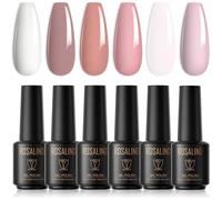 Vernis Semi Permanent,6 Couleurs 7ml Blanc Nu Pastel Clair Violet Clair Vernis à Ongles Gels Semi-permanents UV LED Soak Off Gel