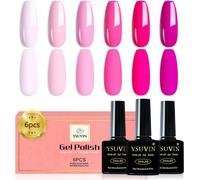 Vernis Semi Permanent, 6 Couleurs Neon Bébé Pêche Pâle Rose Nudee Rose Pourpre Vernis À Ongles Soak Off Uv/Led Nail Art Salon French Manucure Kit, Cadeaux Beauté