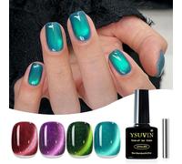 Vernis Semi Permanent, 6 Couleurs Vert Émeraude Collection Vert Olive Foncé Turquoise Pailleté Vernis À Ongles Soak Off Uv Nail Art Salon, Fête Prénuptiale/Noël Cadeaux