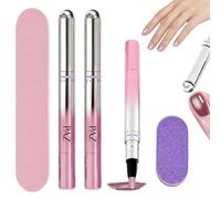 Vernis Semi Permanent 7-en-1-2 Stylos Cat Eye Blanc et Rose + Lime et Bloc Polissoir | Top Coat, Base et Top Coat Vernis Semi Permanent avec Aimant Intégré