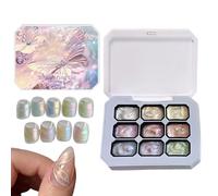 Vernis semi-permanent à effet gel | Palette 9 couleurs dégradé pour ongles, manucure française,Vernis à ongles couleur | Pour salon, voyage, fête, spa, studio, débutantes,
