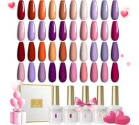Vernis Semi Permanent Automne 20pcs Lot Vernis À Ongles Gels Semi-Permanents Blanc Nude Rose Citrouille Orange Rouge Violet, Uv Led Soak Off Gel Polish Nail French Manucure 6ml