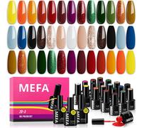 Vernis Semi Permanent Automne 23 Pcs, 20 Couleur Rouge Blanc Nude Pailleté Vernis Gel Uv Semi Permanent Avec Top Coat, Base Coat, Matte Top Coat, Soak Off Uv Led Vernis À Ongles Pour Nail Art