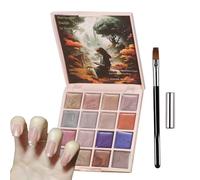Vernis Semi-Permanent Fort Vernis Gel Magnétique Effet Pudding Couleur | 16 Couleurs Kit de manucure maison avec fortifiant, art couleur, pour femme, salon, spa, soin, beauté, décoration