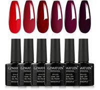 Vernis Semi Permanent Gel UV Couleur Lot Rouge Vif,Marron,Pastel,Vin Kit Gel Résine Ongle 6PCS 10ML