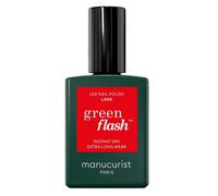 Manucurist Vernis Semi Permanent Rouge Green Flash Lava - Vernis Gel Ongle UV Semi Permanent & LED - 12-Free, Bio Sourcé 84% - Manucure Professionnelle - 15 ml