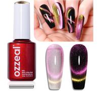 Vernis Semi Permanent Magn¿¿Tique, 15ml Rose Et Orange Cat Eye Gel Nail Polish Paillet¿¿ Printemps ?T¿¿ Vernis Gel Uv Diamond Shimmer Sparkle Vernis ? Ongles Gels Soak Off Uv Led