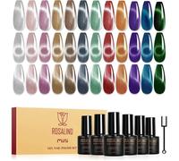 Vernis Semi-Permanent Magnétique 12 Couleurs - Gel UV Cat Eye Argent, Violet & Marron - Kit Manucure