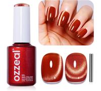 Vernis Semi Permanent Magnétique, 15ml Orange Corail Cristal Cat Eye Gel Nail Polish Pailleté Printemps Été Vernis Gel Uv Diamond Shimmer Vernis À Ongles Gels Soak Off Uv Led