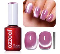 Vernis Semi Permanent Magnétique, 15ml Rose Clair Cristal Cat Eye Gel Nail Polish Pailleté Printemps Été Vernis Gel Uv Avec Aimant Shimmer Vernis À Ongles Gels Soak Off Uv Led