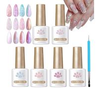 Vernis Semi Permanent Magnétique, 6 Couleurs Flash Diamant Brillant Scintillant, Vernis À Ongles De Noël En Verre Reflevant De La Gelée Translucide, Fournitures De Manucure Pour Femmes, Maison Salon