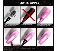 Vernis Semi Permanent Magnétique, Rose Cristal Cat Eye Gel Nail Polish Pailleté Printemps Été Vernis Gel Uv Diamond Shimmer Sparkle Vernis À Ongles Gels Soak Off Uv Led 15ml