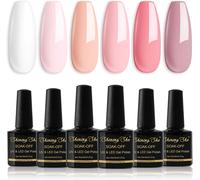 Vernis Semi Permanent Nacré, 5 Couleurs Rose Violet Cyan Scintillant Perle Effet Gel Uv Semi Permanent Soak Off Uv/Led Vernis À Ongles Pour Salon De Manucure Diy Home, 8ml