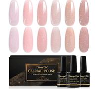 Vernis Semi Permanent Nacré, 5 Couleurs Rose Violet Cyan Scintillant Perle Effet Gel Uv Semi Permanent Soak Off Uv/Led Vernis À Ongles Pour Salon De Manucure Diy Home, 8ml