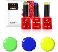 Vernis Semi Permanent Néon 5ml X 3pcs Uv Gel Vernis À Ongle Couleur Gel, Jaune, Vert, Bleu Gel Nail Polish, Sous Lampe Uv Led
