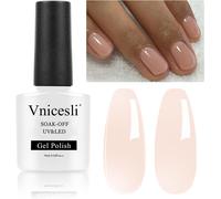 Vernis Semi Permanent Nude, 10ml Nude Vernis À Ongles Gel Semi Permanent Soak Off Naturelle Transparent Gelée De Cristal Vernis Gel Uv Semi Permanent French Manucure