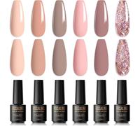 Vernis Semi Permanent Nude,6 Couleurs Mini Marron Pastel Naturel Nude Beige Abricot Rose Nue Le Brun Vernis À Ongles Soak Off Uv Led Gel Nail Polish