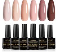 Vernis Semi Permanent Nude,6 Couleurs Naturel Nude Soak Off Uv Led Vernis À Ongles, Rose Nu Abricot Le Brun Foncé Vernis Gel Uv Semi Permanent Pour Femmes Diy Nail Art Salon,8ml
