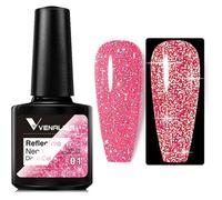 Vernis semi-permanent pastel fille rose pailleté, gel polish UV LED soak off réfléchissant brillant nail art design moderne