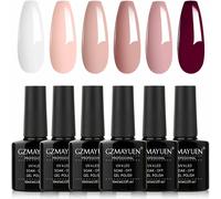 Vernis Semi Permanent Rose Nude 6pcs Rose Pale Pastel Gel Couleur Ongle Uv Soak Off Rose Clair Polish French Manucure Set