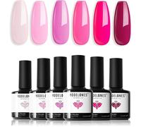 Vernis semi-permanent rose nude pastel 6 couleurs, UV soak off gel ongle manucure nail art DIY home kit complet moderne