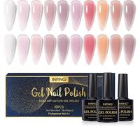 Vernis Semi Permanent Transparent,10 Couleurs Nude Rose Violet Clair Blanc Laiteux Vernis Gel Uv Semi Permanent,Jelly Vernis À Ongles Pour Débutant French Manucure Diy Nail Art, 8 Ml