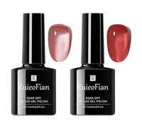 Vernis Semi Permanent Transparent Rouge, 10ml Gel Vernis à Ongles UV Jelly Rose, Longue Durée, Naturel Soak off Nude Pink Rouge Cristal Translucide Nail Polish DIY French Manucure Nail Art