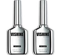 Vernis semi-permanent ultra brillant 2x16ml top coat no wipe, finition parfaite longue durée manucure professionnelle