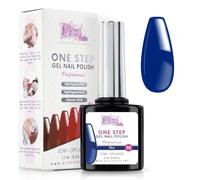 Vernis Semi Permanent UV/Led One Step 12 ml - Bleu - Effet Ongles foncés mais très brillants Avec ou Sans Base et Top Coat