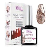 Vernis Semi Permanent UV/Led One Step 12 ml - Champagne Scintillant - Des ongles d'un Salon Avec ou Sans Base et Top Coat