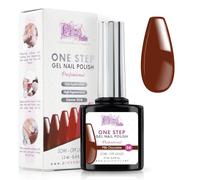 Vernis Semi Permanent UV/Led One Step 12 ml - Chocolat au Lait - Effet Ongles foncés mais très brillants Avec ou Sans Base et Top Coat