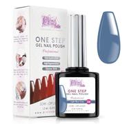 Vernis Semi Permanent UV/Led One Step 12 ml - Gris Bleu Clair - Effet Ongles foncés mais très brillants Avec ou Sans Base et Top Coat