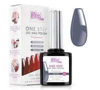 Vernis Semi Permanent UV/Led One Step 12 ml - Gris Foncé - Effet Ongles foncés mais très brillants Avec ou Sans Base et Top Coat