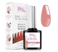 Vernis Semi Permanent UV/Led One Step 12 ml - Nectar de Pêche - Effet Ongles foncés mais très brillants Avec ou Sans Base et Top Coat