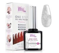 Vernis Semi Permanent UV/Led One Step 12 ml - Paillettes Blanche Neige - Semi Permanent Pailleté - Dans Quelques Secondes Avec ou Sans Base et Top Coat