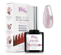 Vernis Semi Permanent UV/Led One Step 12 ml - Paillettes Élégantes - Effet Ongles foncés mais très brillants Avec ou Sans Base et Top Coat