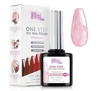 Vernis Semi Permanent UV/Led One Step 12 ml - Paillettes Roses - Effet Ongles foncés mais très brillants Avec ou Sans Base et Top Coat