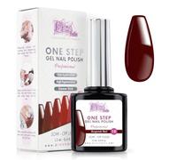 Vernis Semi Permanent UV/Led One Step 12 ml - Rouge Bordelais - Gel Ongles Professionnel Brillants Avec ou Sans Base et Top Coat