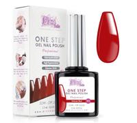 Vernis Semi Permanent UV/Led One Step 12 ml - Rouge Intense - Semi-Permanent Ongles Brillants Avec ou Sans Base et Top Coat