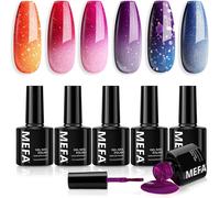 Vernis Semi Permanent, Vernis Gel Uv 6 Couleurs Thermique Kit Gel Ongle French Manucure Nail Art Ongles Gel Soak Off Uv/Led Gel Polish Pour Starter Salon Diy Home
