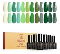 Vernis Semi Permanent Vert, 12 Couleurs Vert Sapin Foncé Pailleté Vernis Gel Uv Semi Permanent, Soak-Off Mini Uv/Led Semi-Pe[YG65]