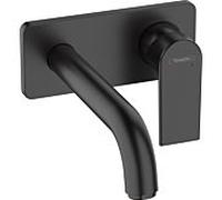Hansgrohe Mitigeur lavabo Vernis Shape caché pour montage mural bec 20,5 cm noir mat